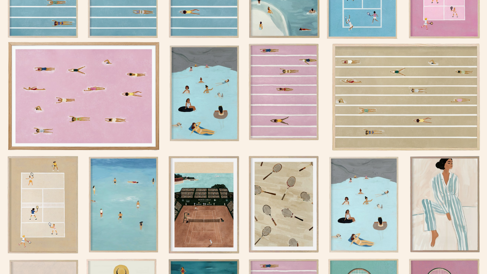 Collage of Studio Twinswa art prints.