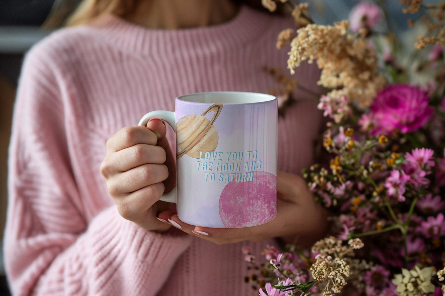 White ceramic mug with Taylor Swift albums as classic books design