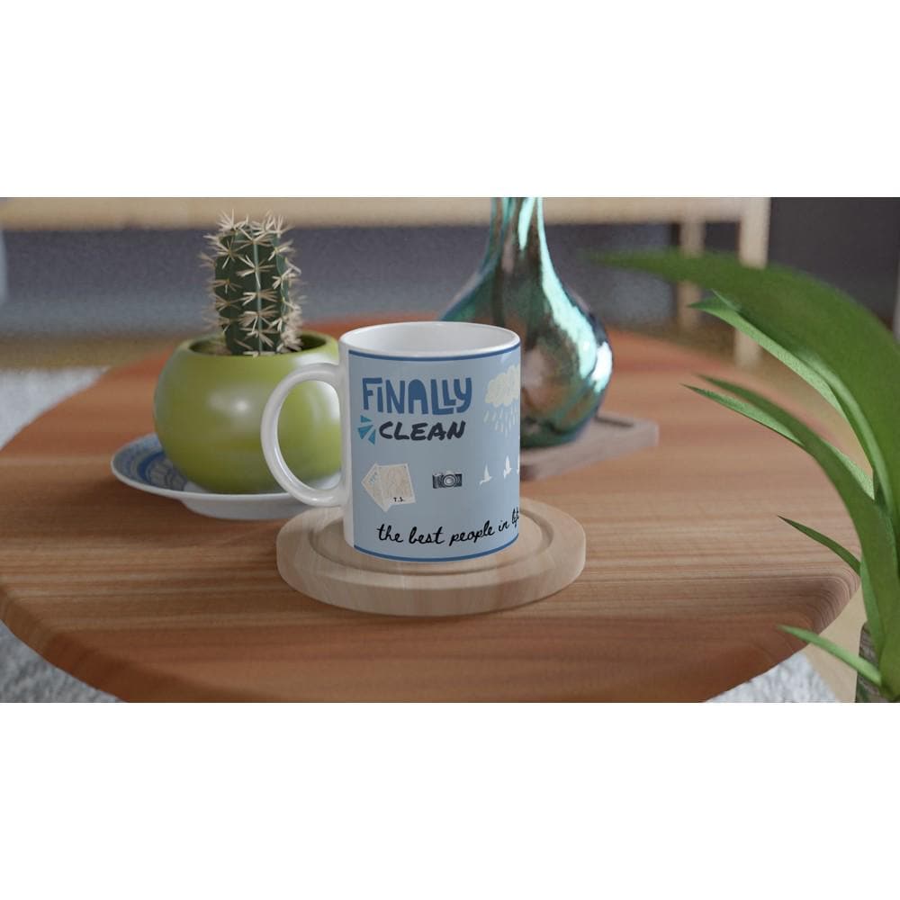 Blue ceramic mug with 1989 Taylor Swift album inspired lyrics design