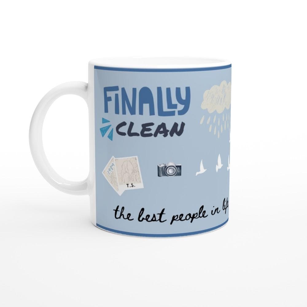 Blue ceramic mug with 1989 Taylor Swift album inspired lyrics design