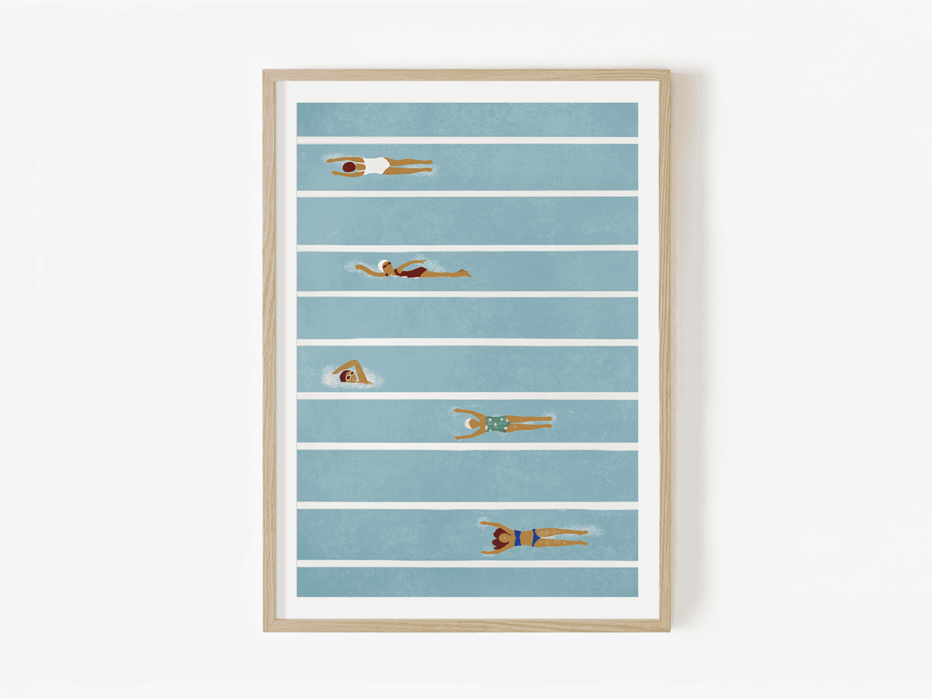 Retro-Schwimmbad-Wandkunst