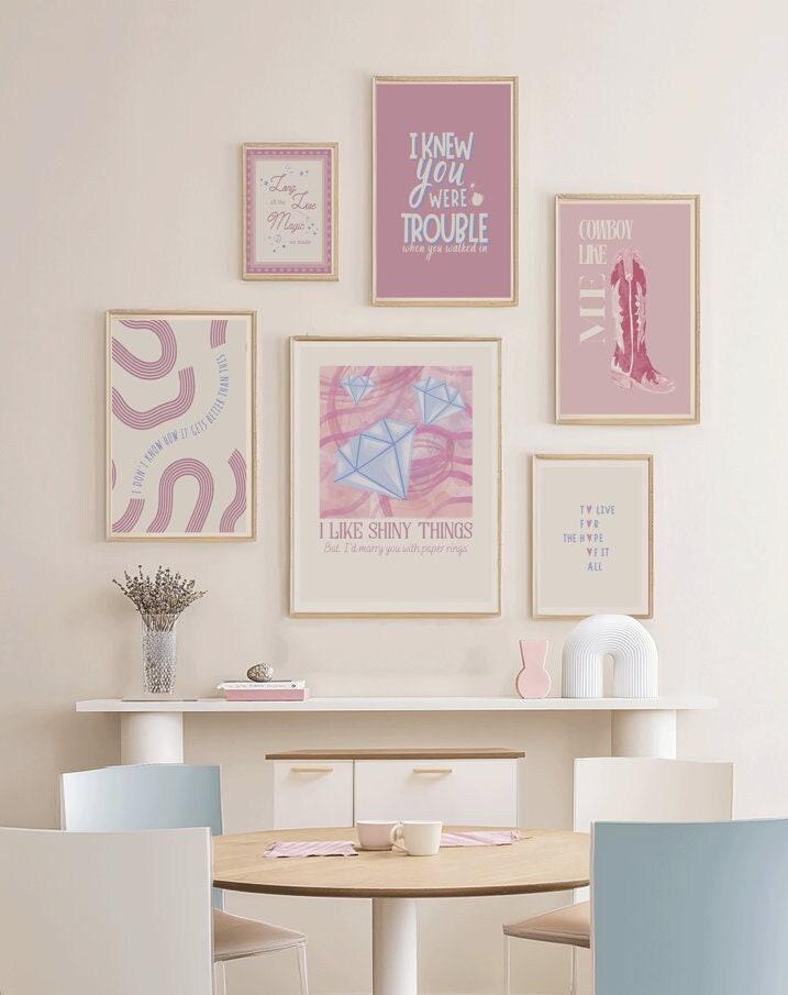 Pink Swiftie Wall Art Set - Lover  Cowboy Decor