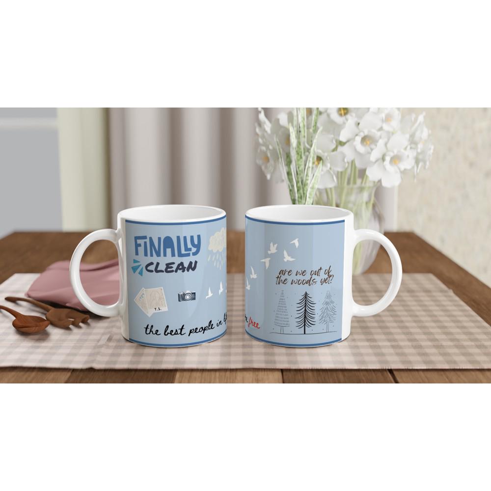 Blue ceramic mug with 1989 Taylor Swift album inspired lyrics design