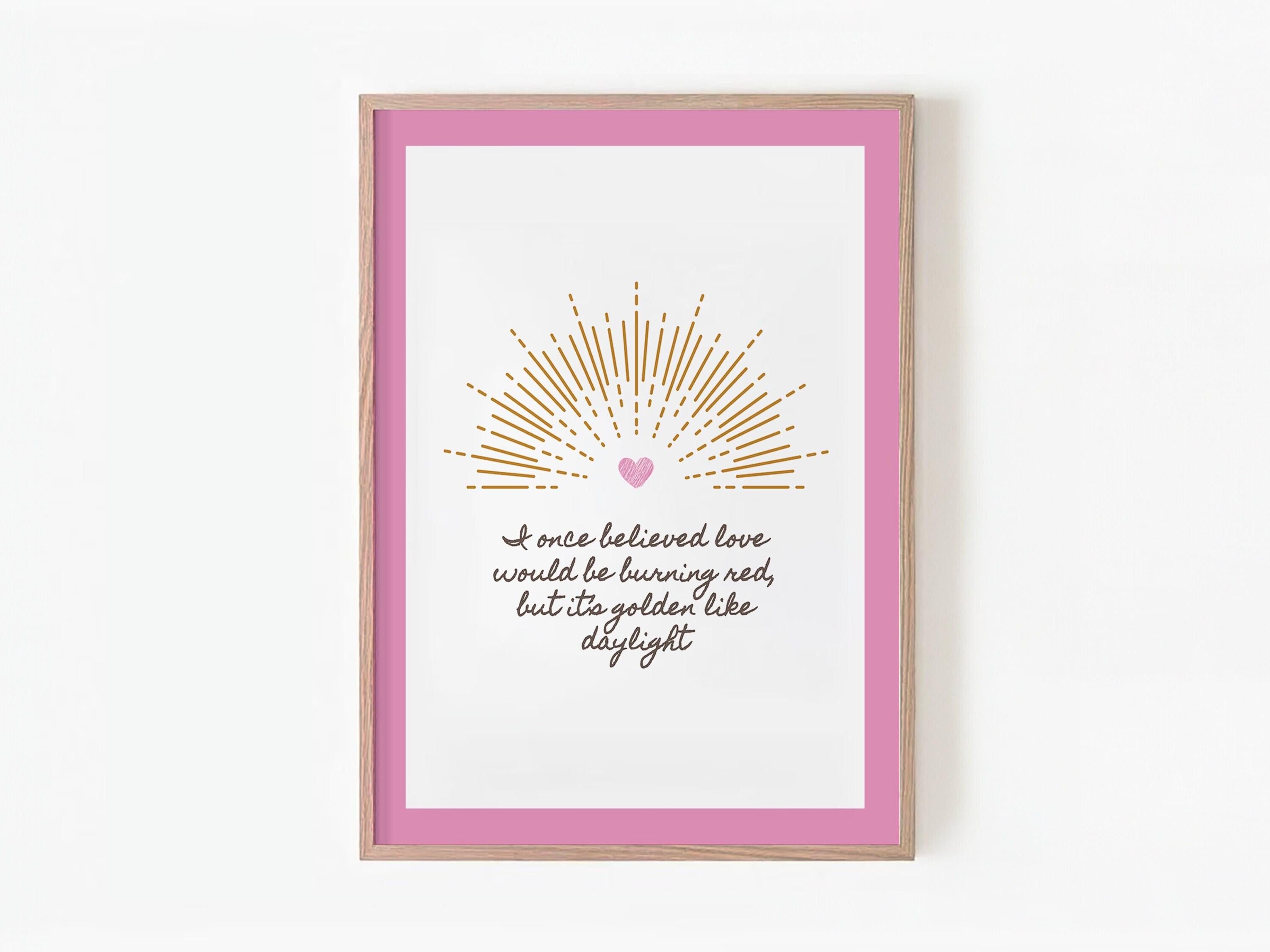 &quot;Taylor Swift Inspired Lyric Art Prints | Set of 4 Printable Wall Decor | Retro Minimalist Sun & Quotes | Dorm, Office, and Home Decor | Swiftie Gift