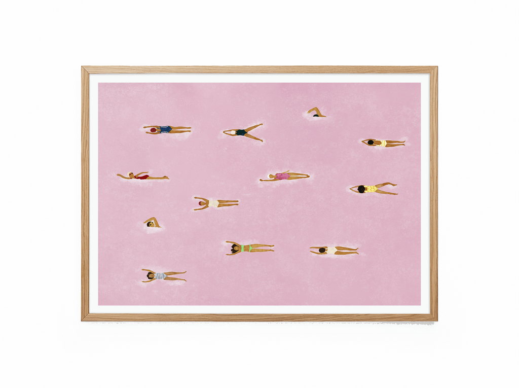 Arte mural de piscina retro