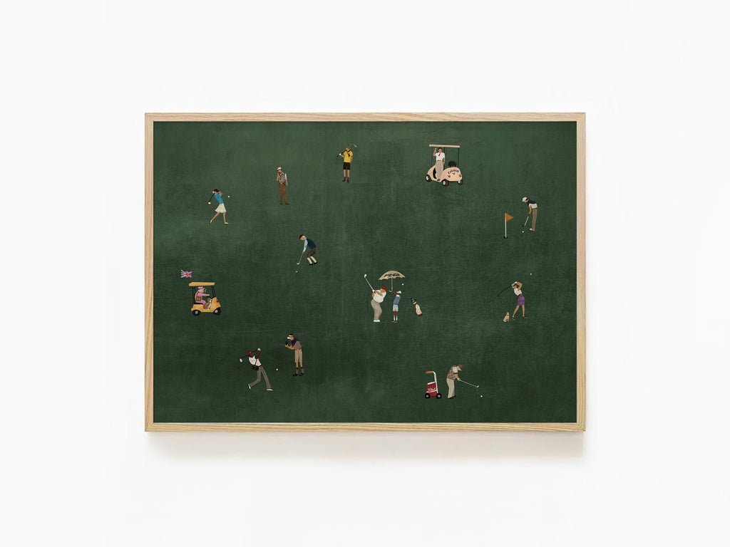 Wolf Of Golf Street (H), minimalist golf wall art print, Scandinavian illustration by Studio Twins