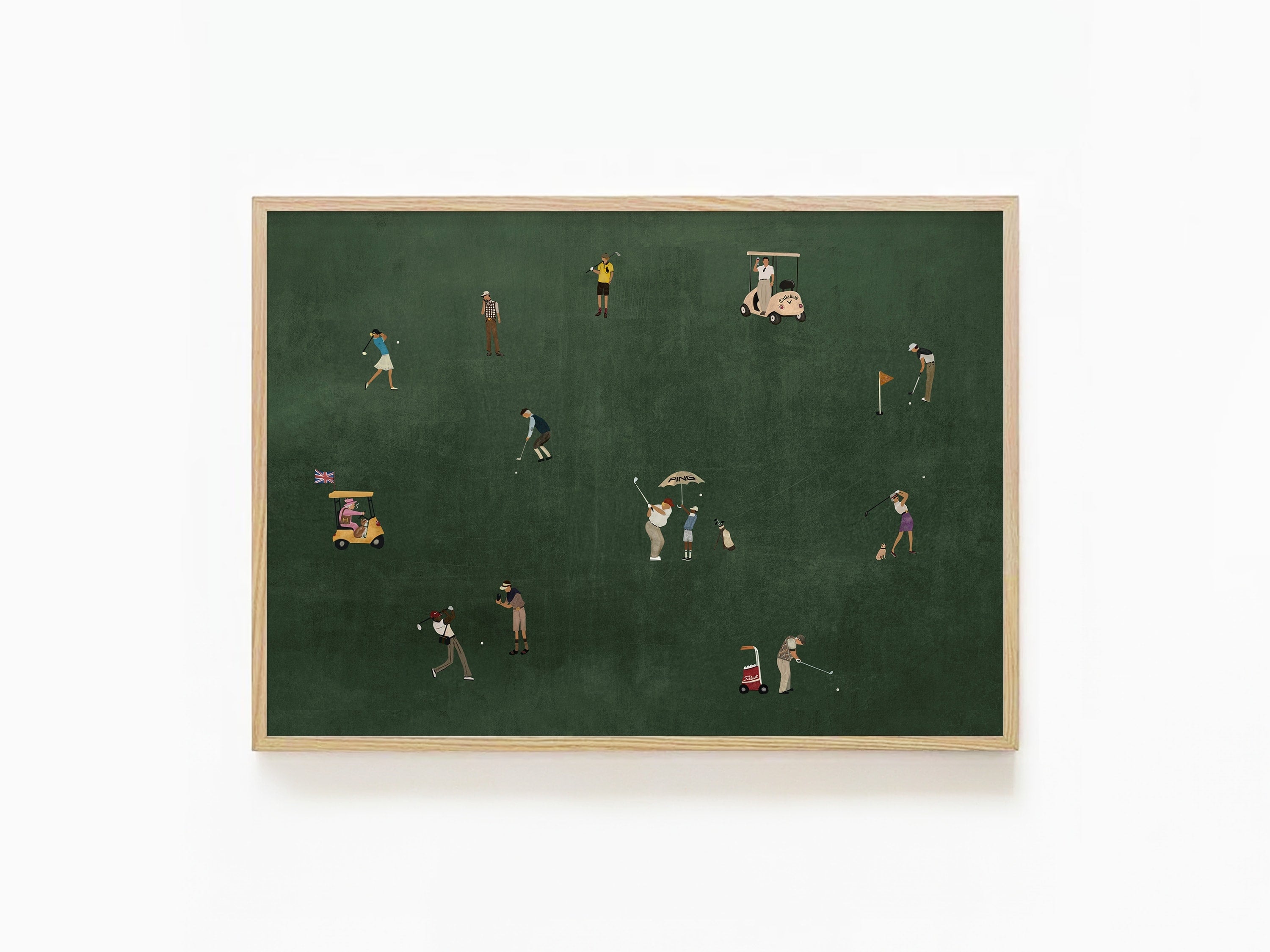 Wolf Of Golf Street (H), minimalist golf wall art print, Scandinavian illustration by Studio Twins