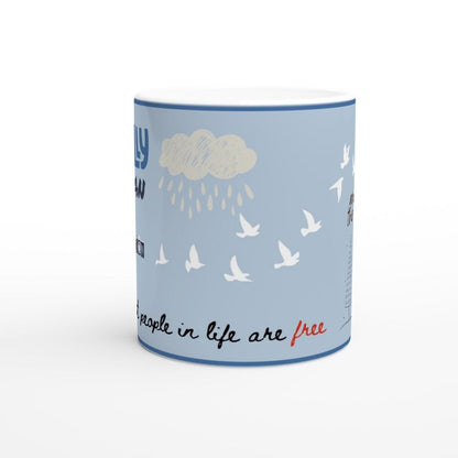 Blue ceramic mug with 1989 Taylor Swift album inspired lyrics design