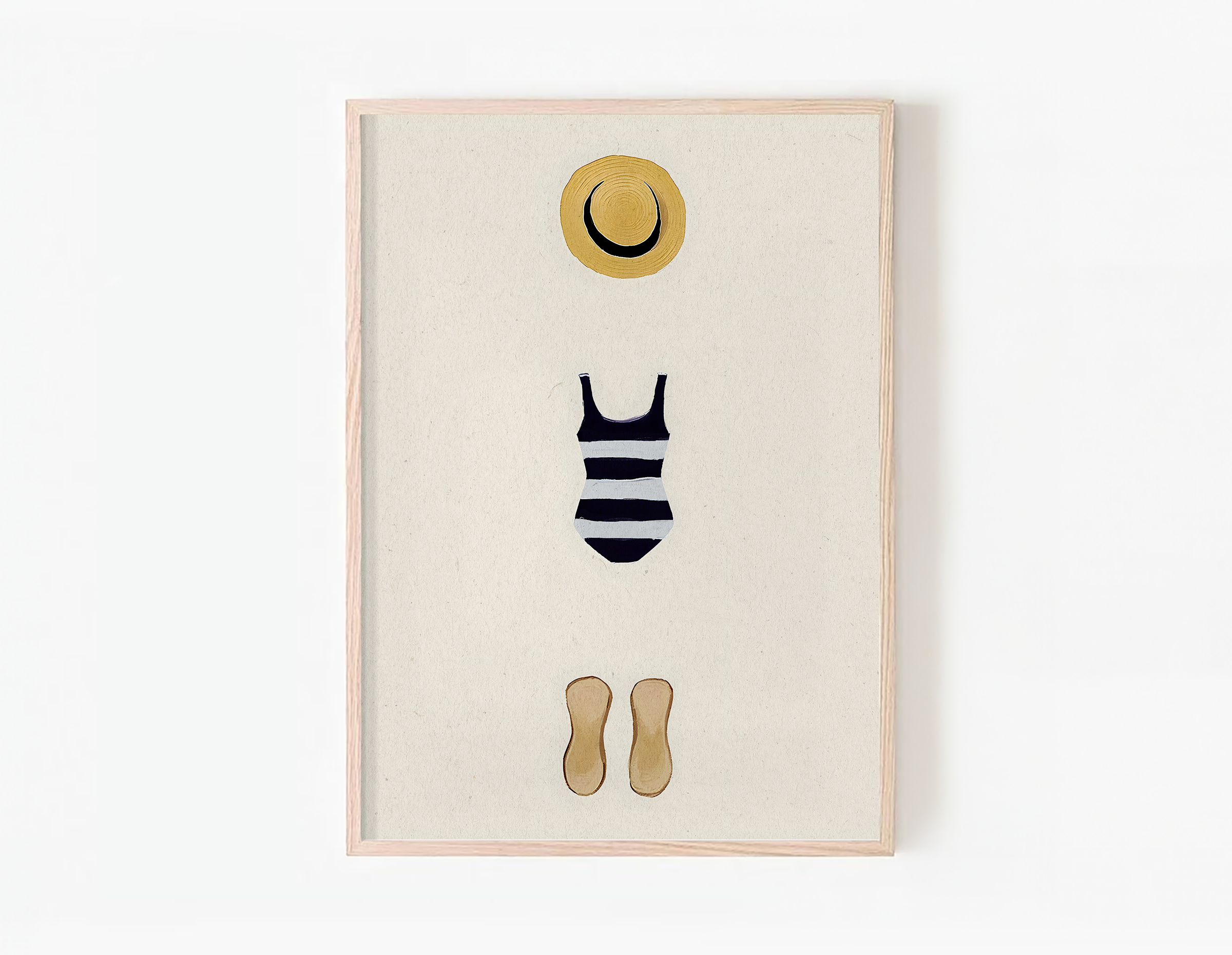 Summer Backpacking, minimalist tennis wall art print, Scandinavian illustration by Studio Twins