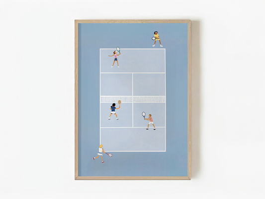 Póster de tenis vintage: impresión artística retro para decoración de pared de tenis