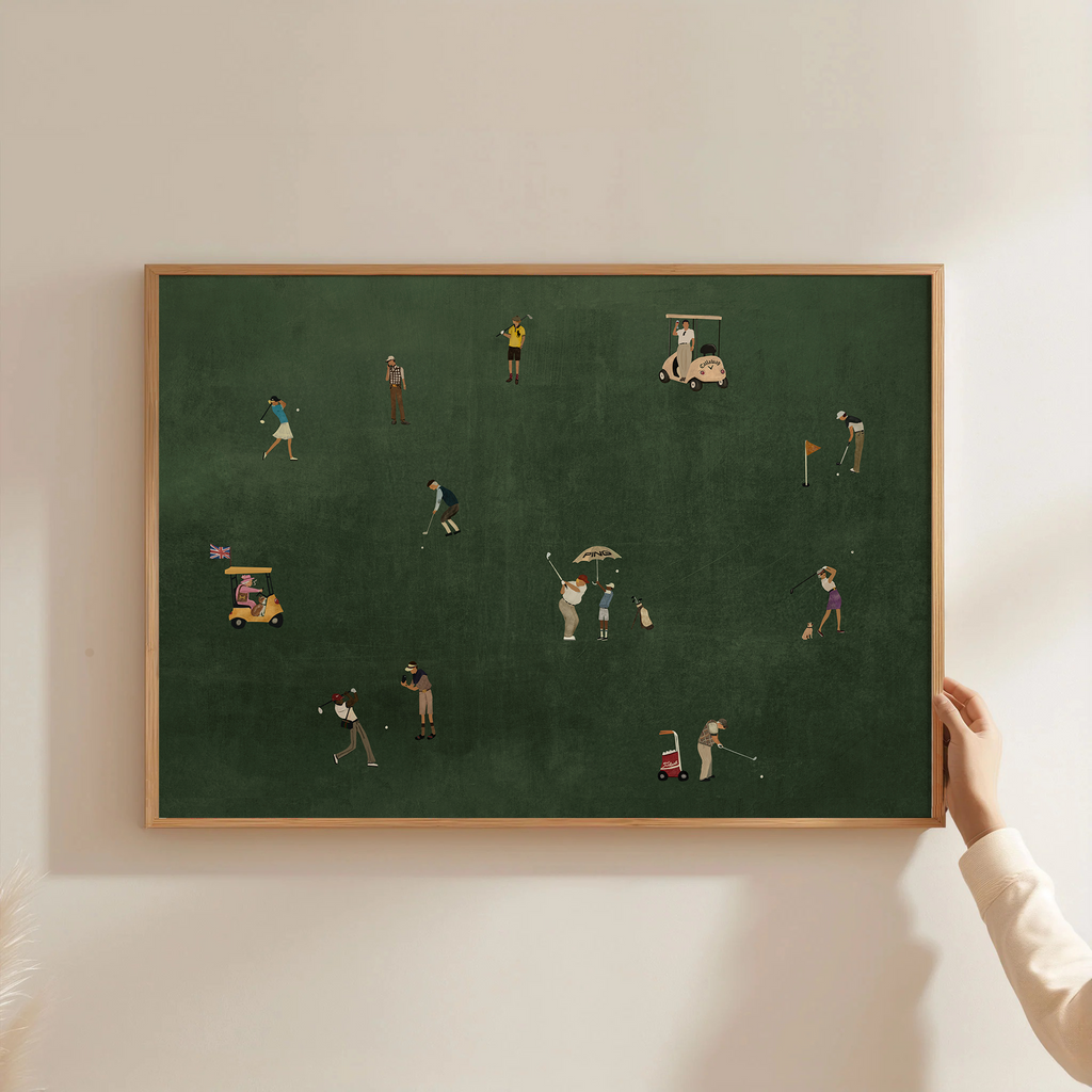 Wolf Of Golf Street (H), minimalist golf wall art print, Scandinavian illustration by Studio Twins