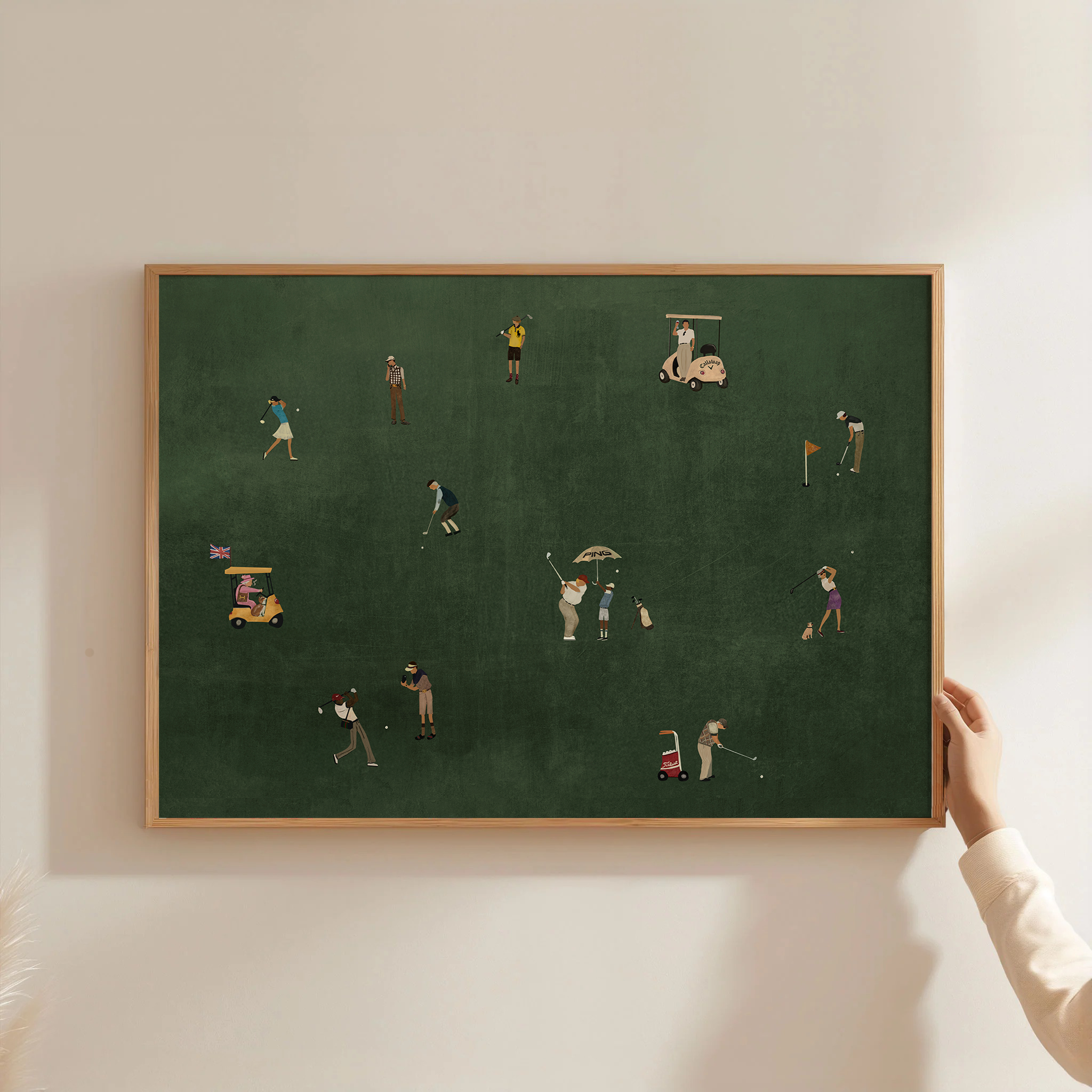 Wolf Of Golf Street (H), minimalist golf wall art print, Scandinavian illustration by Studio Twins