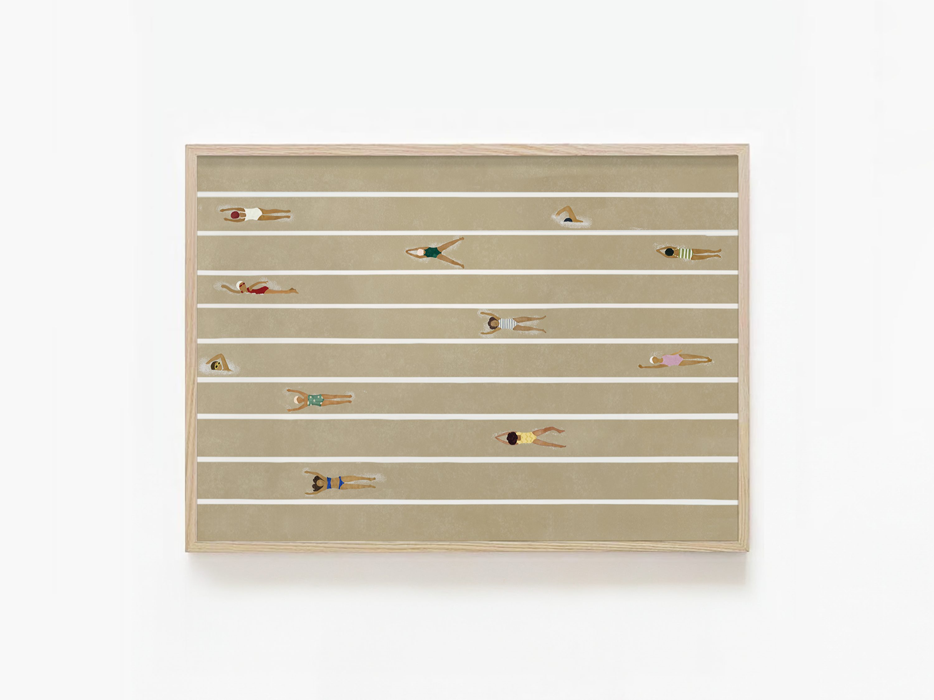 Retro-Schwimmbad-Wandkunst