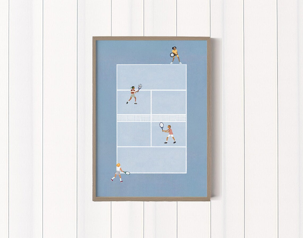 Vintage Tennis Poster - Retro Kunstdruck für Tennis Wanddekoration