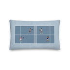 Front view of the blue rectangular Pickleball Court pillow on a white background.