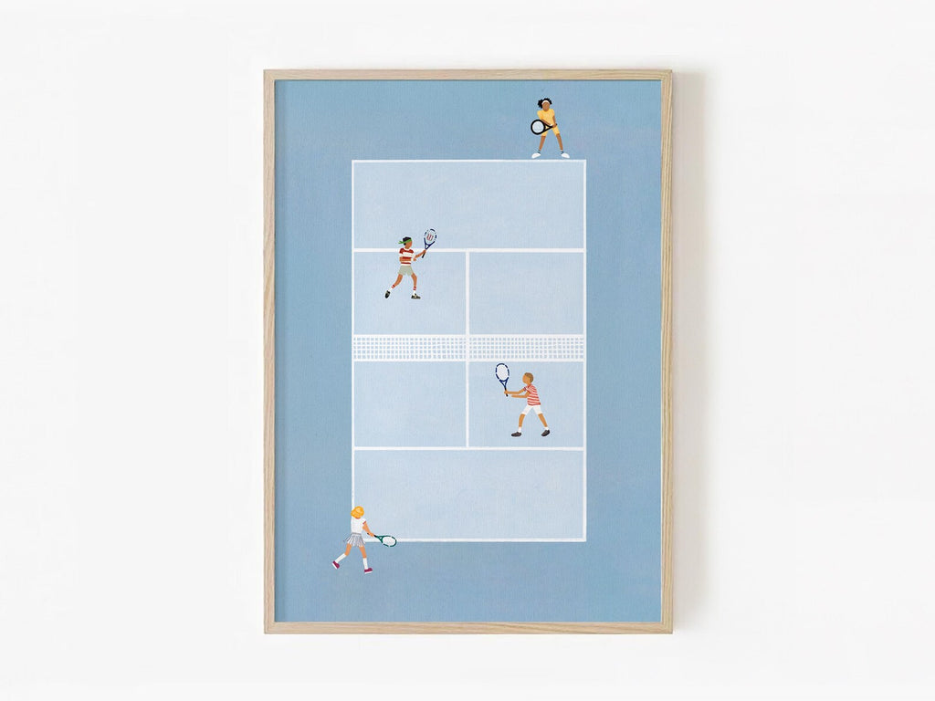 Vintage Tennis Poster - Retro Kunstdruck für Tennis Wanddekoration
