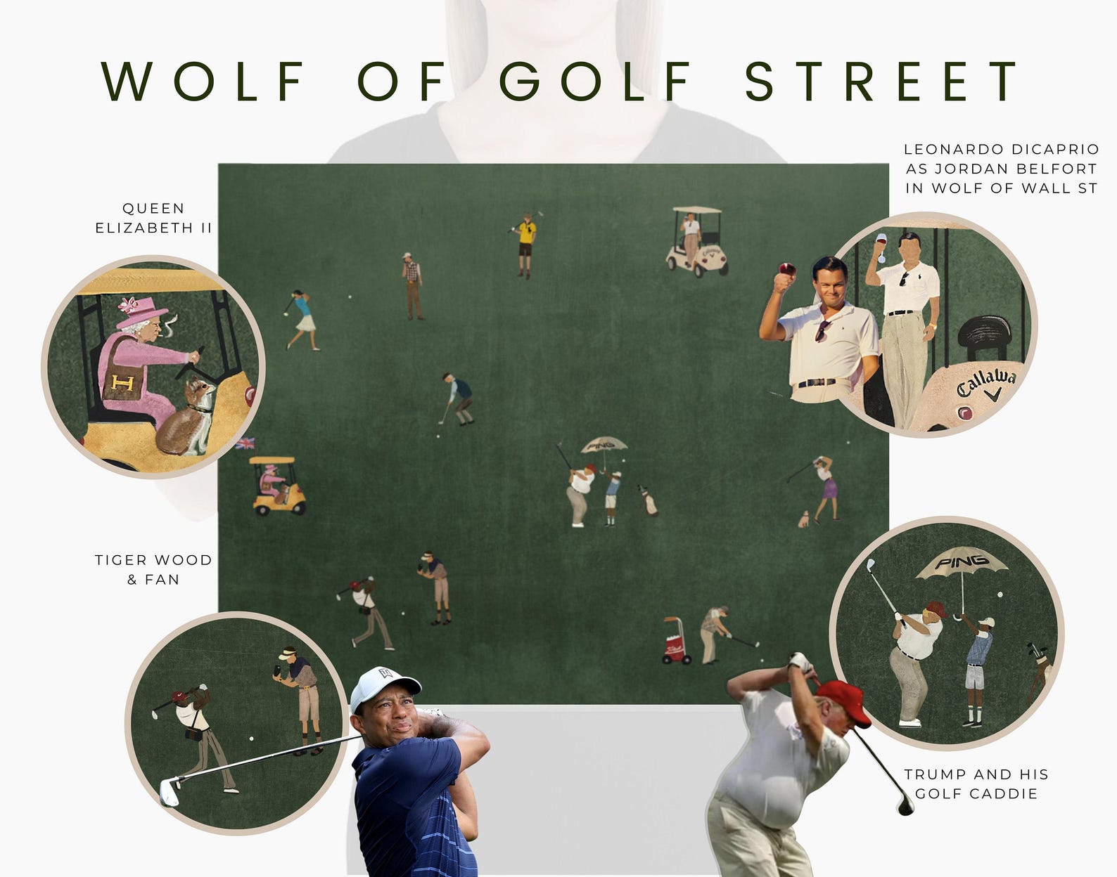 Wolf Of Golf Street Pillow