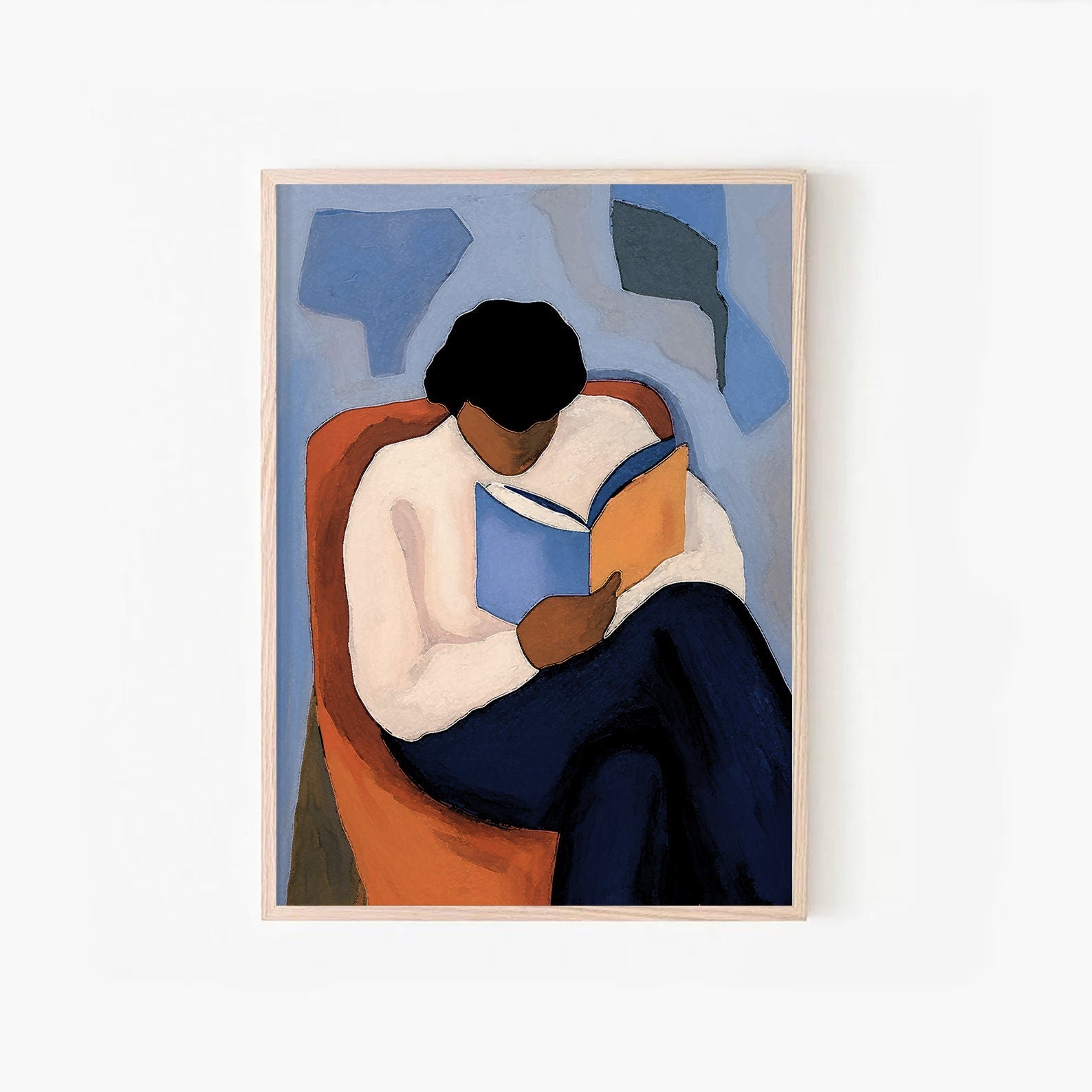 Abstract people Art, female figure wall art, Female Figure Painting, minimalist print, Mid-Century, Living Room Print, scandinavian print