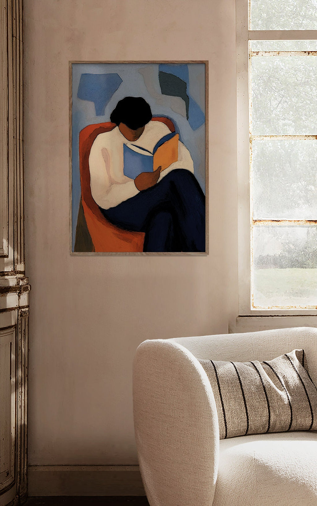 Abstract people Art, female figure wall art, Female Figure Painting, minimalist print, Mid-Century, Living Room Print, scandinavian print