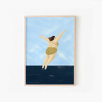 Making Waves, polka dot diver summer art print by Studio Twinswa