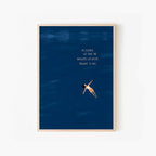 Zen At Sea, minimalist floating swimmer art print by Studio Twinswa