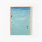 Beach Day, aerial Scandinavian summer art print by Studio Twinswa