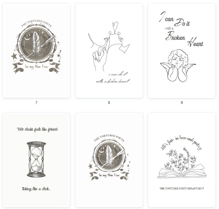 The Tortured Poets Department" - Digital Poster Bundle (30 Prints) Inspired by Taylor Swift