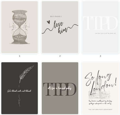 The Tortured Poets Department" - Digital Poster Bundle (30 Prints) Inspired by Taylor Swift