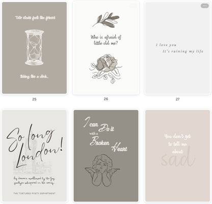 The Tortured Poets Department" - Digital Poster Bundle (30 Prints) Inspired by Taylor Swift