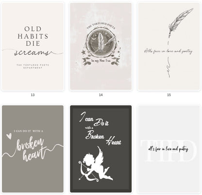 The Tortured Poets Department" - Digital Poster Bundle (30 Prints) Inspired by Taylor Swift