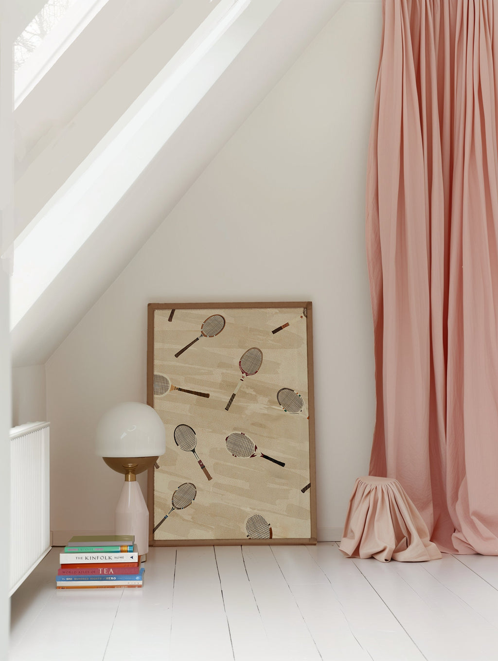 Wilson Court Classics, minimalist tennis wall art print, Scandinavian illustration by Studio Twins