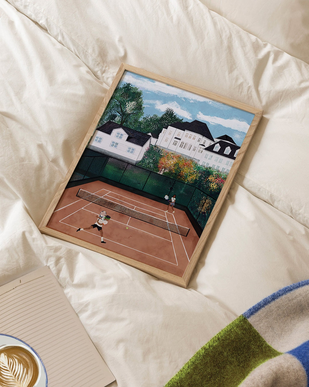 Oslo Tennisklubb, minimalist tennis wall art print, Scandinavian illustration by Studio Twins
