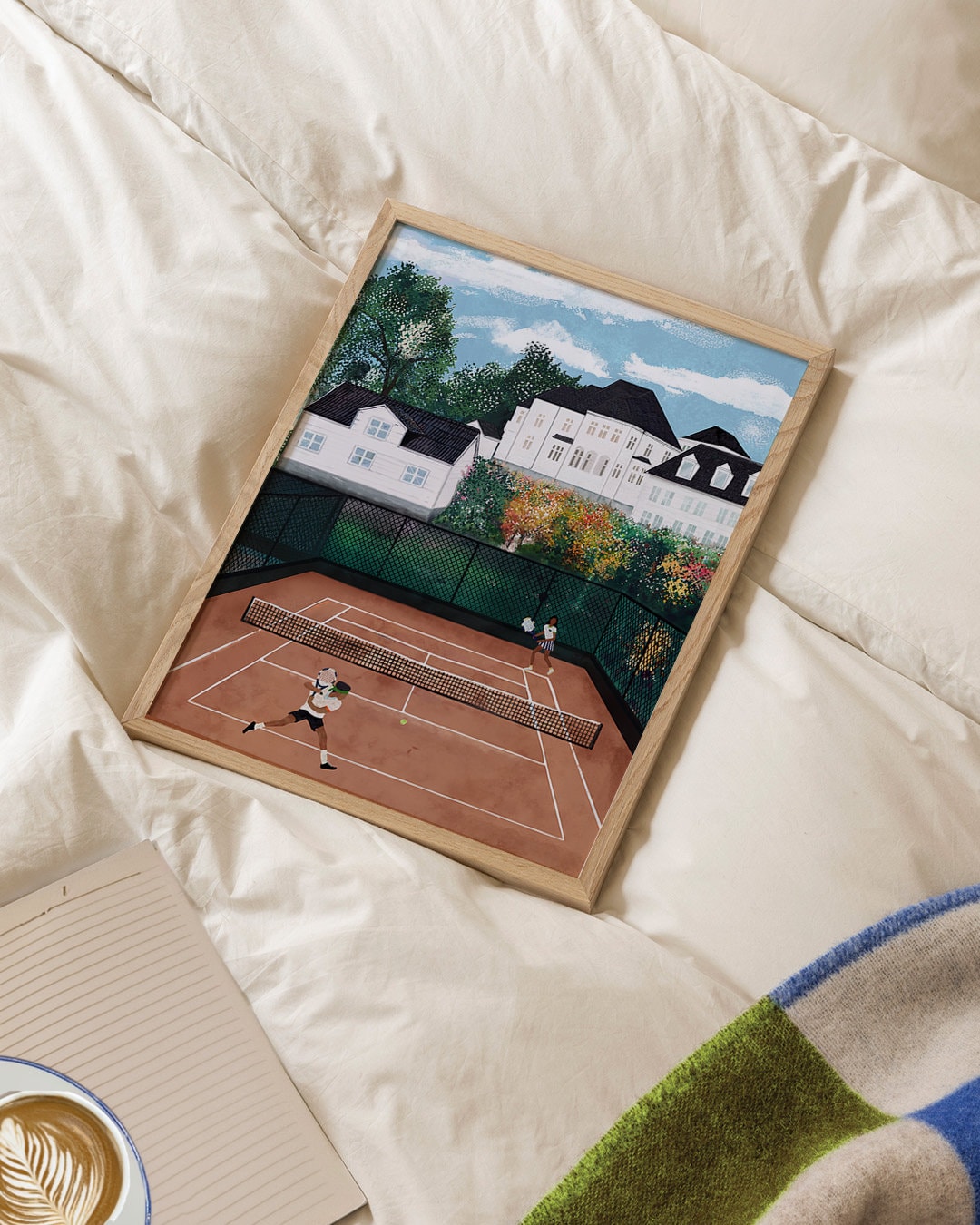 Oslo Tennisklubb, minimalist tennis wall art print, Scandinavian illustration by Studio Twins
