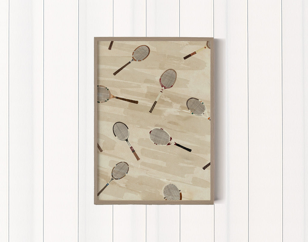 Wilson Court Classics, minimalist tennis wall art print, Scandinavian illustration by Studio Twins