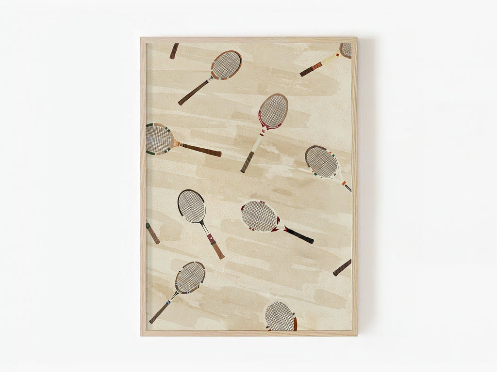 Wilson Court Classics, minimalist tennis wall art print, Scandinavian illustration by Studio Twins