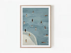 Golden Days, nostalgic swimmers summer art print by Studio Twinswa