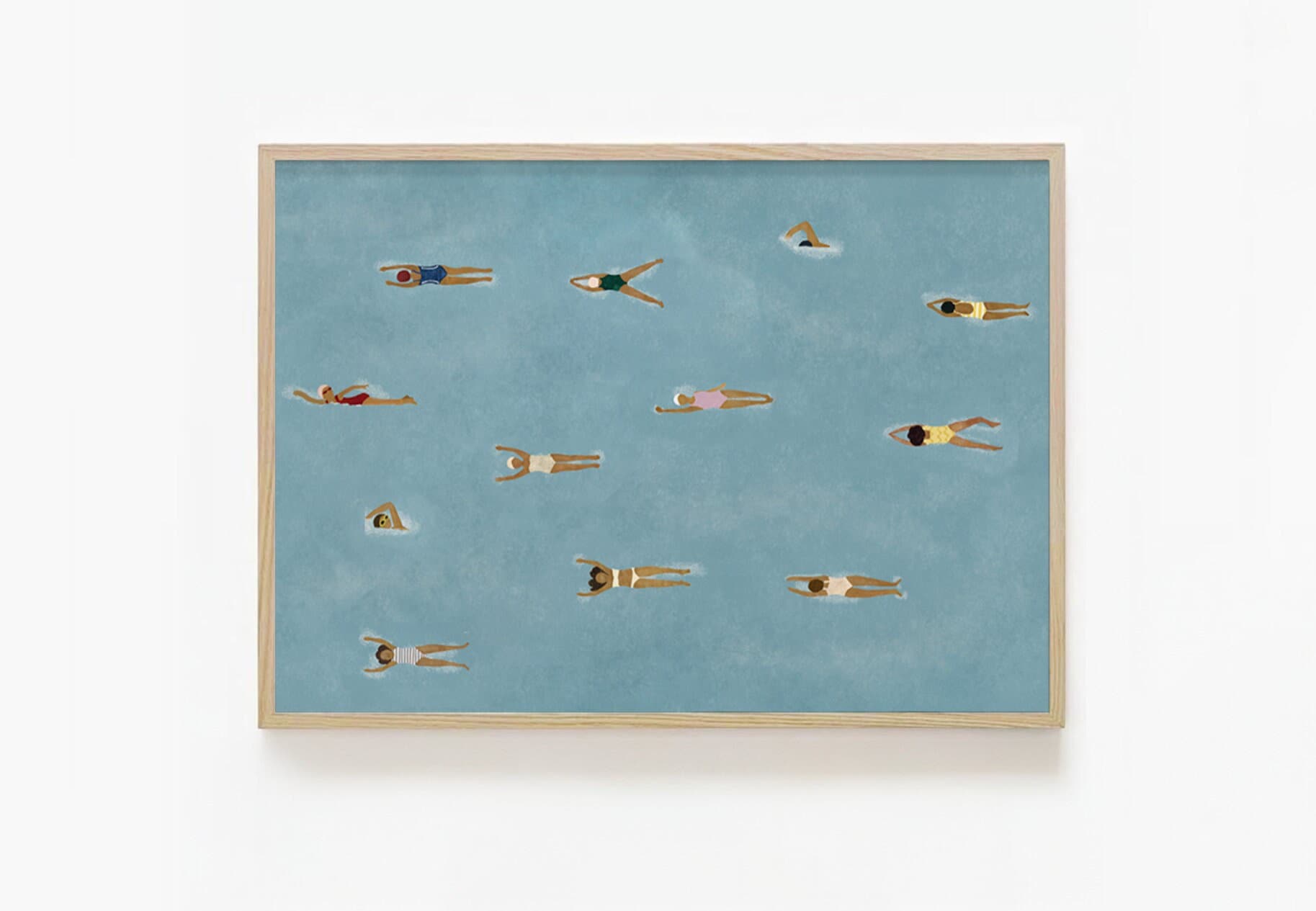 Horizontal Swimming Pool Art, minimalist swimming wall art print, Scandinavian illustration by Studio Twins