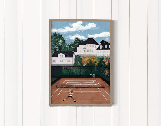 Arte mural de tenis vintage: impresión del Grand Slam de Djokovic: decoración retro para fanáticos