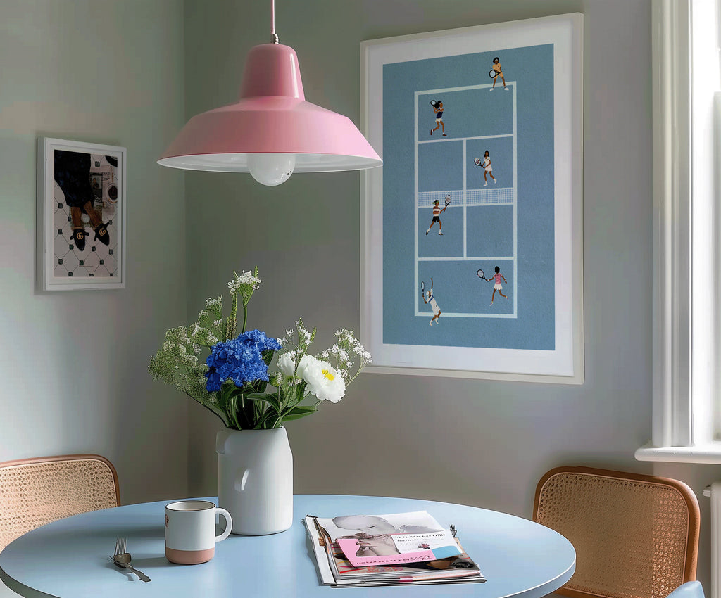 Póster de tenis vintage: impresión artística retro para decoración de pared de tenis
