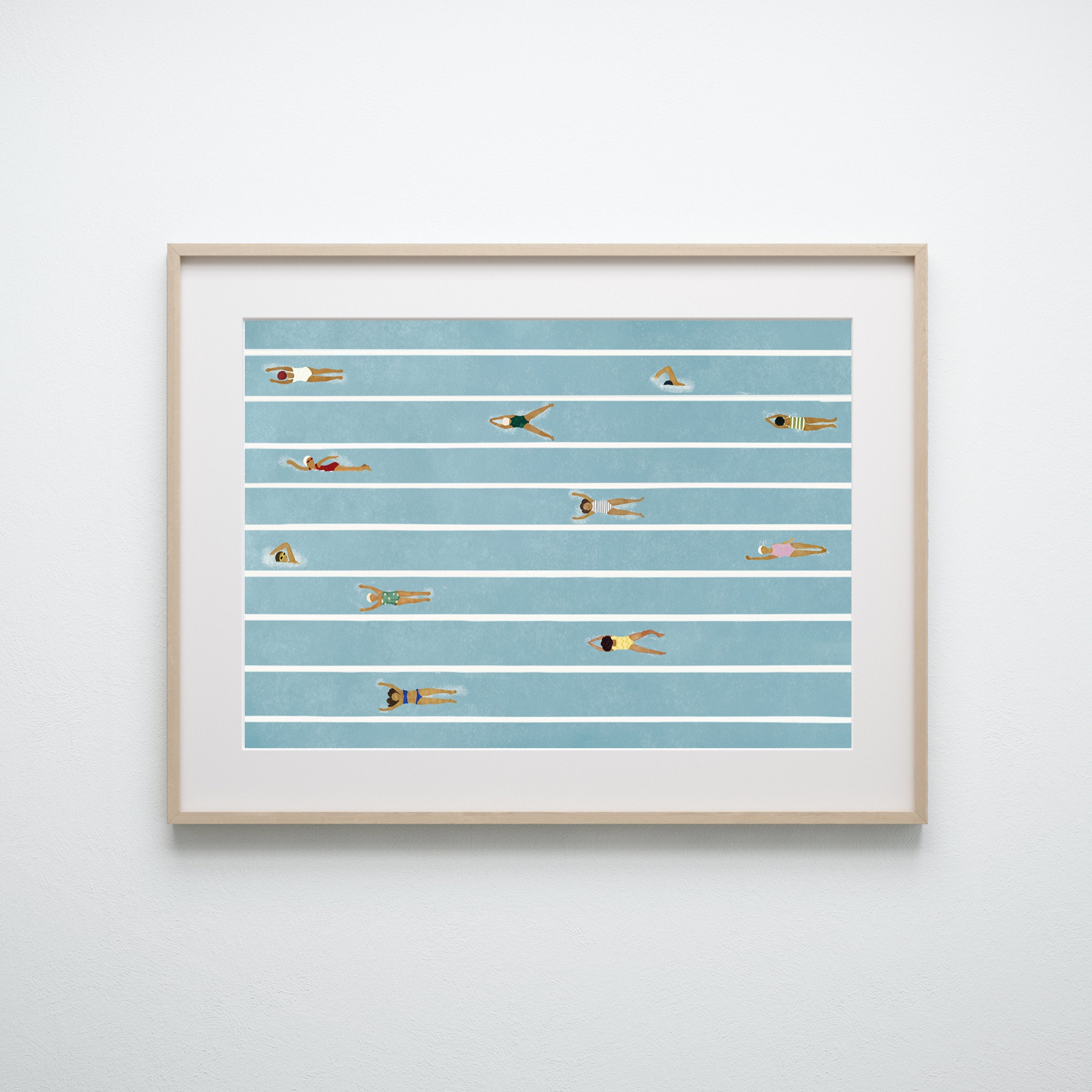 Retro-Schwimmbad-Wandkunst