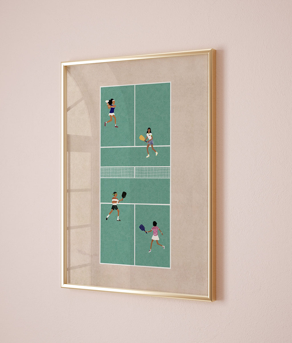 Pickleball Match Ii, Scandinavian illustration by Studio Twins