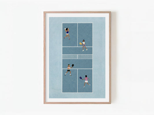 Blaue Pickleball-Kunst