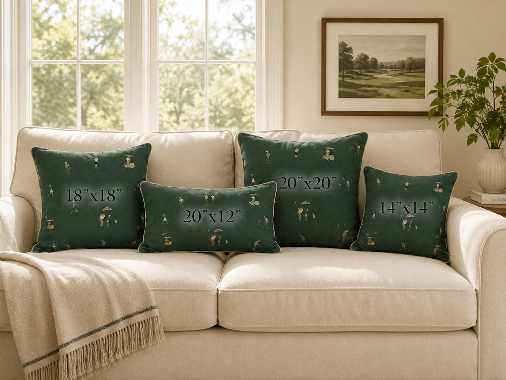 Natural golf course pillow lifestyle view