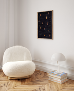 Dip In The Night, minimalist swimming wall art print, Scandinavian illustration by Studio Twins