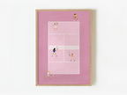 Pink Doubles Delight, aerial tennis doubles art print by Studio Twinswa