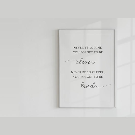 Never Be So Kind you forget to be clever, clever and kind, digital print, Music Wall Art, Aesthetic Print, Marjorie Print, Bedroom Decor