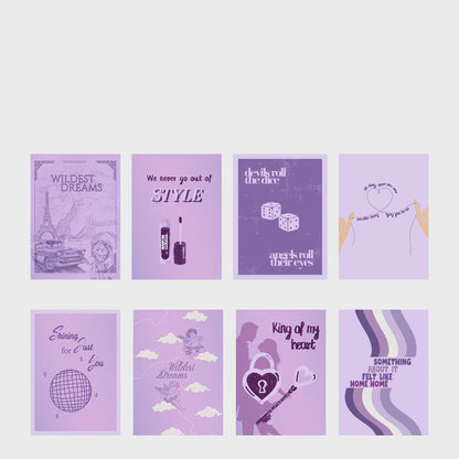 Purple taylor print bundle, all too well, we never go out of style, roll the dice, Swiftie gift, swiftie gift, purple poster bundle