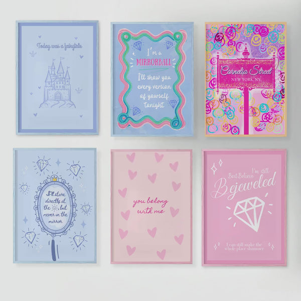 Pink and Blue Pastel Set of 5