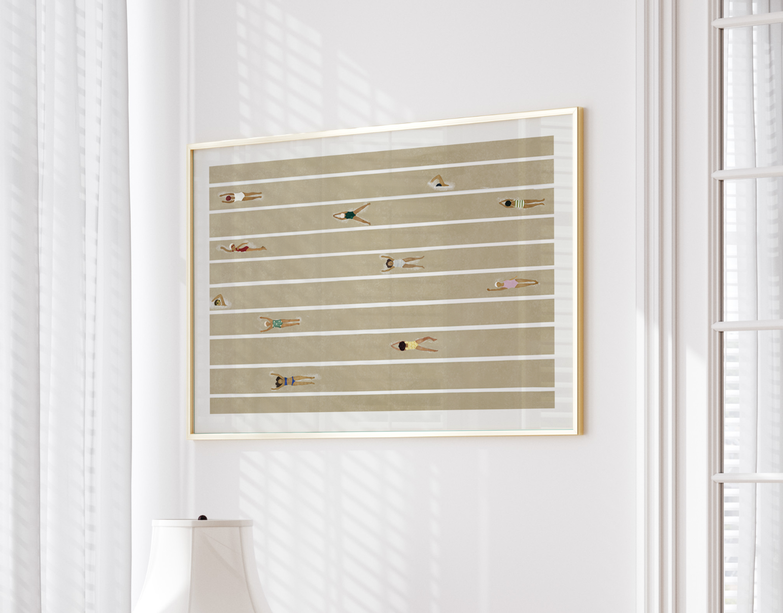 Retro-Schwimmbad-Wandkunst