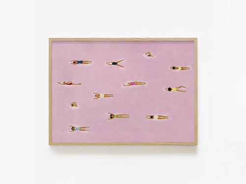 The Red Sea, aerial swimming pool art print in coral by Studio Twinswa